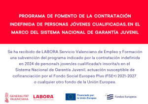 Award 5: Grant from the Valencian Employment and Training Service for hiring qualified young individuals.