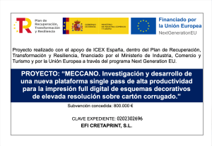 Award 7: Image of the. ICEX Spain Foreign Trade Institute grant for funds to support R&D programs.