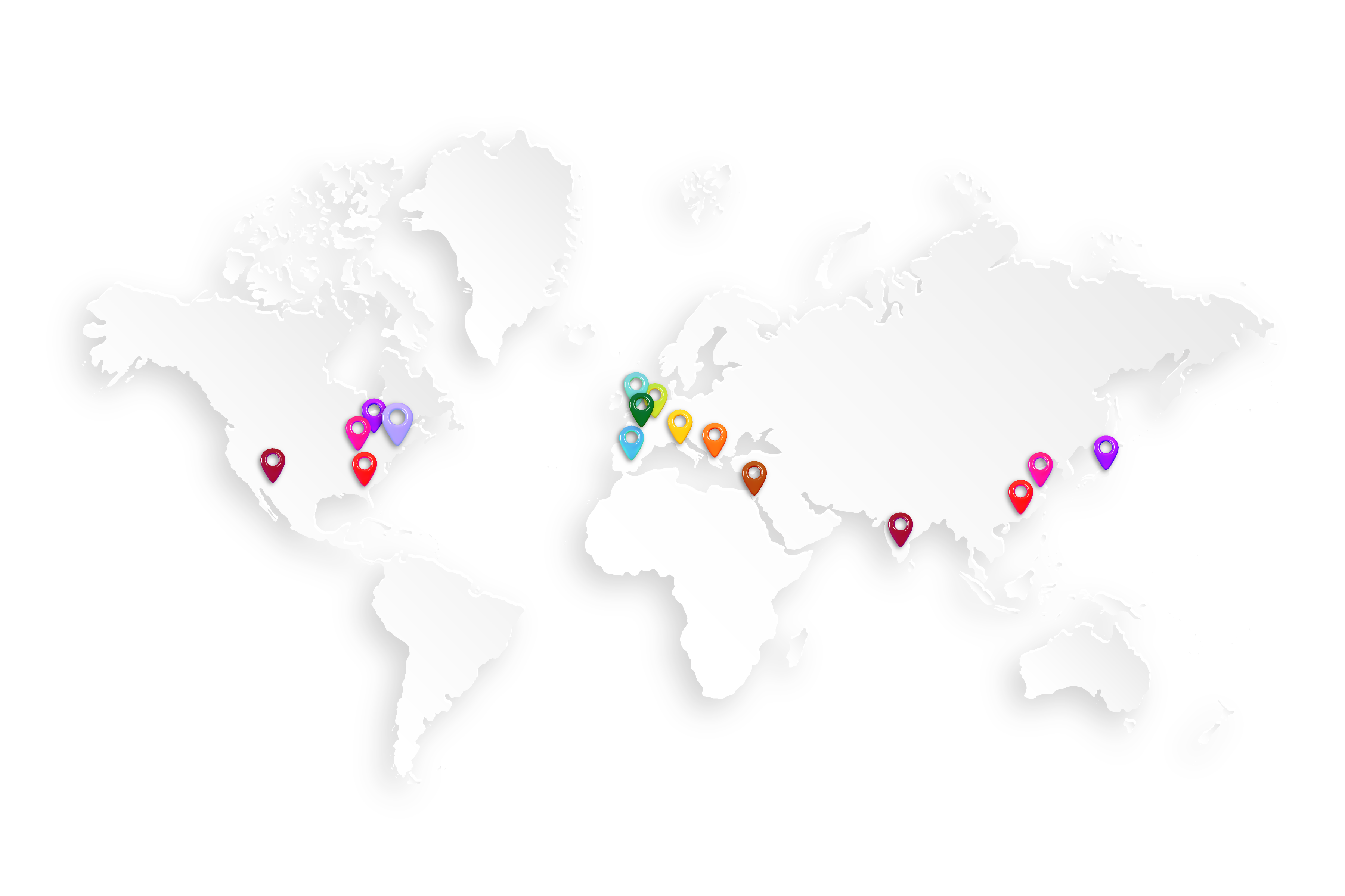 World map highlighting EFI’s global office and service locations